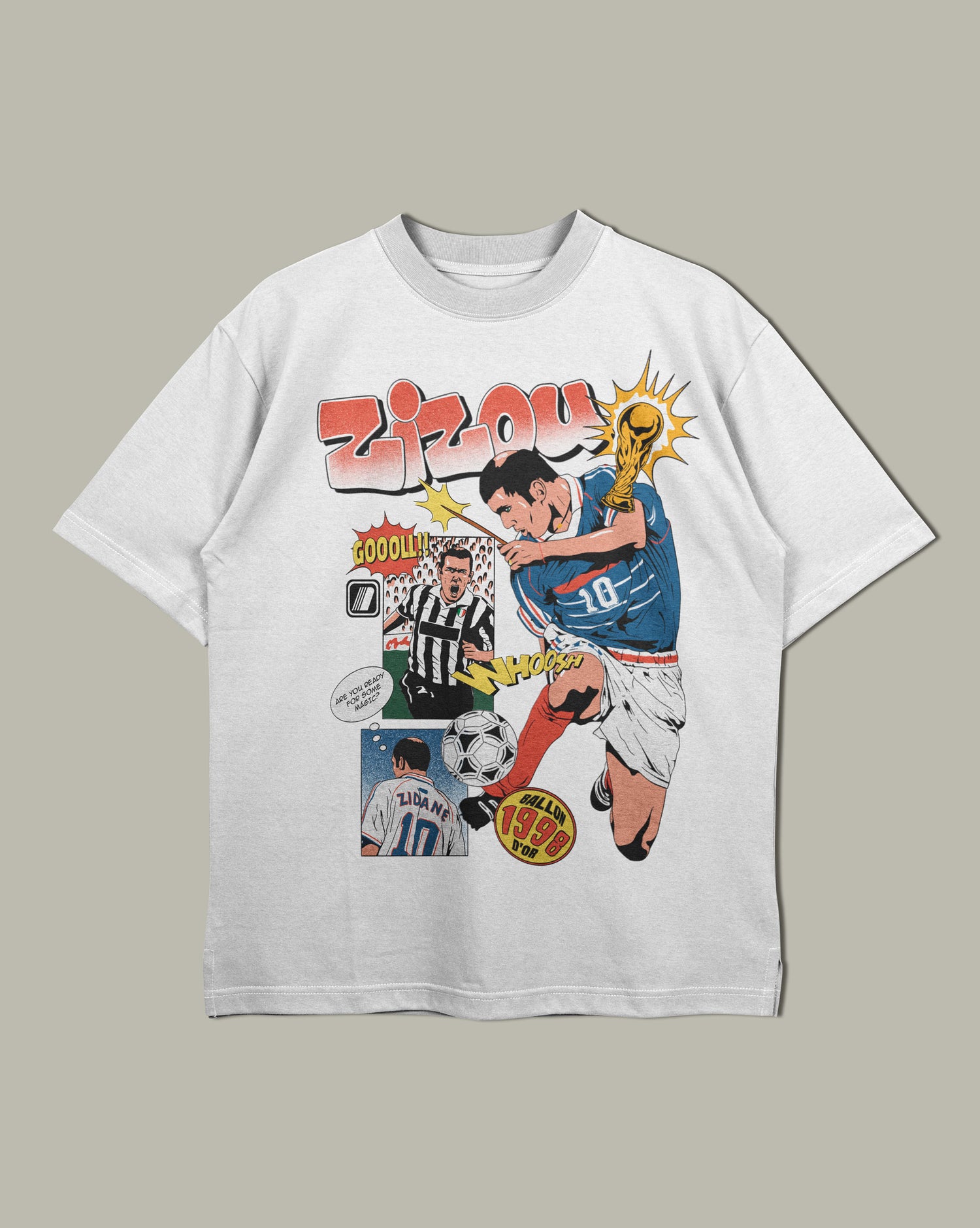Playera Oversize Zizou - Camiseta de fútbol retro